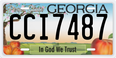 GA license plate CCI7487