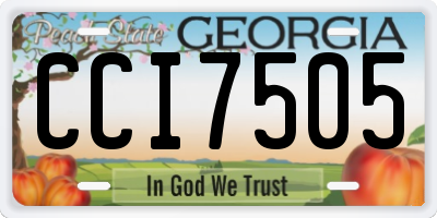 GA license plate CCI7505