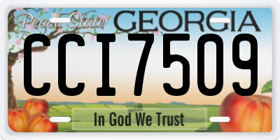 GA license plate CCI7509