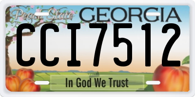 GA license plate CCI7512