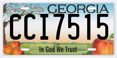 GA license plate CCI7515