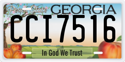 GA license plate CCI7516