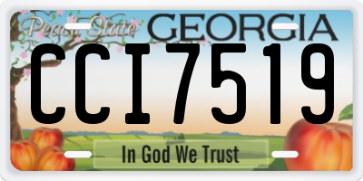 GA license plate CCI7519