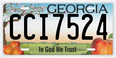 GA license plate CCI7524