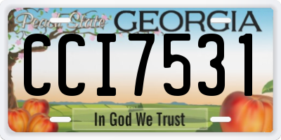 GA license plate CCI7531