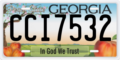 GA license plate CCI7532