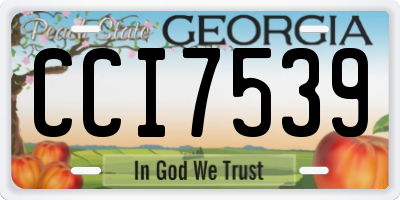 GA license plate CCI7539