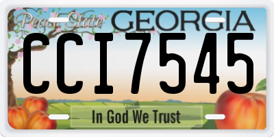GA license plate CCI7545