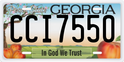 GA license plate CCI7550