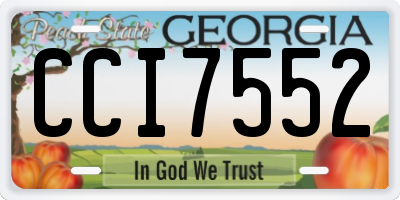 GA license plate CCI7552