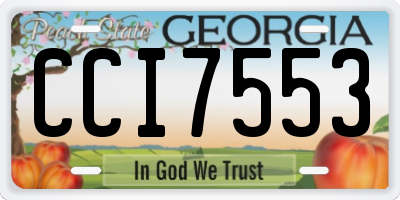 GA license plate CCI7553