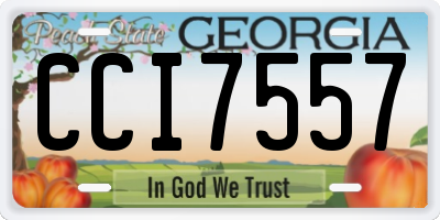 GA license plate CCI7557