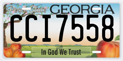 GA license plate CCI7558