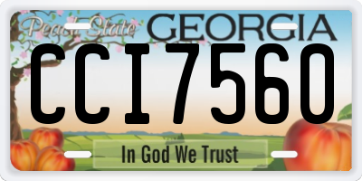 GA license plate CCI7560