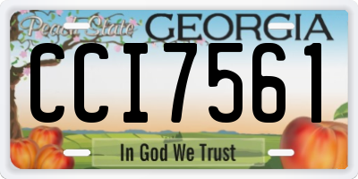 GA license plate CCI7561