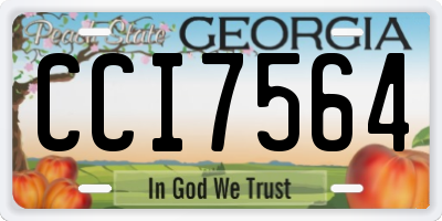 GA license plate CCI7564