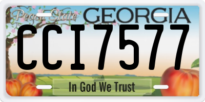GA license plate CCI7577