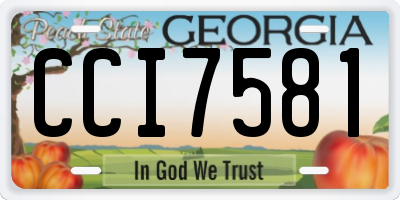 GA license plate CCI7581