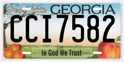 GA license plate CCI7582
