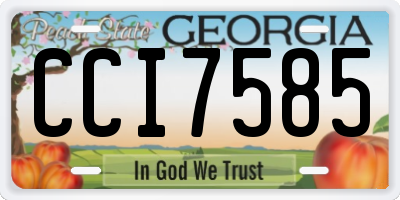 GA license plate CCI7585