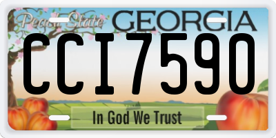 GA license plate CCI7590