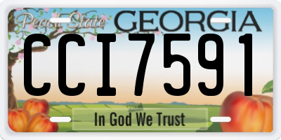 GA license plate CCI7591