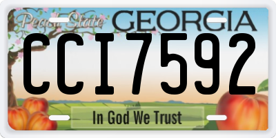 GA license plate CCI7592