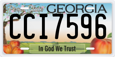 GA license plate CCI7596