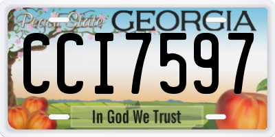 GA license plate CCI7597