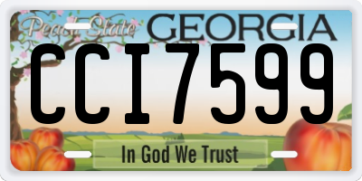 GA license plate CCI7599