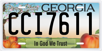 GA license plate CCI7611
