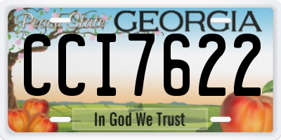 GA license plate CCI7622