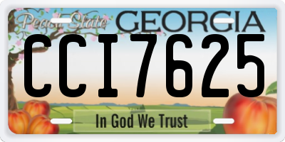 GA license plate CCI7625