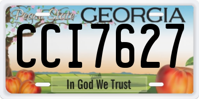 GA license plate CCI7627