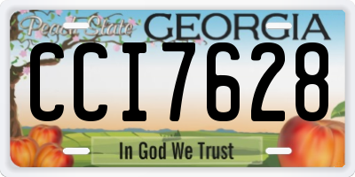 GA license plate CCI7628