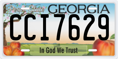 GA license plate CCI7629