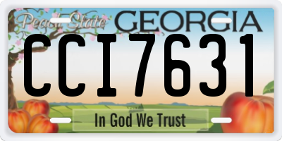 GA license plate CCI7631
