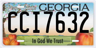 GA license plate CCI7632