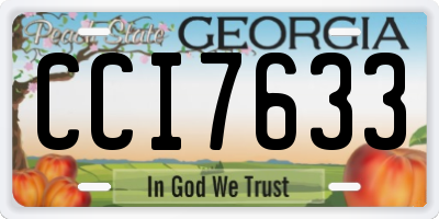 GA license plate CCI7633