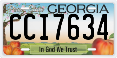 GA license plate CCI7634