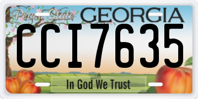GA license plate CCI7635