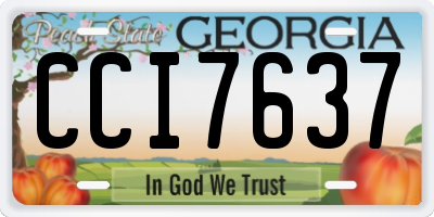 GA license plate CCI7637