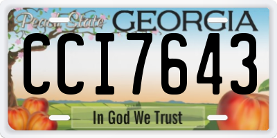 GA license plate CCI7643