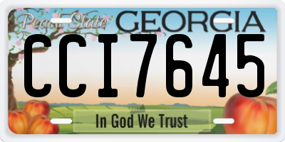 GA license plate CCI7645