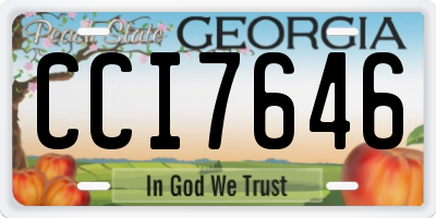 GA license plate CCI7646