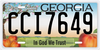 GA license plate CCI7649