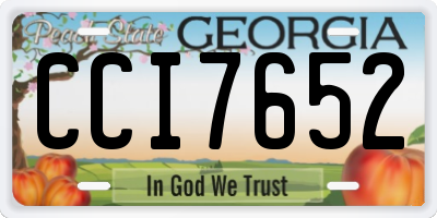 GA license plate CCI7652