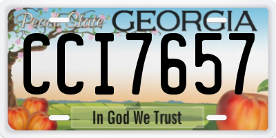 GA license plate CCI7657