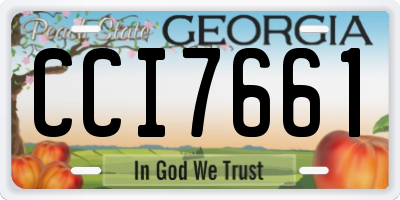 GA license plate CCI7661