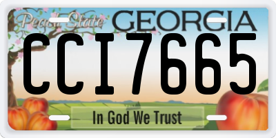 GA license plate CCI7665